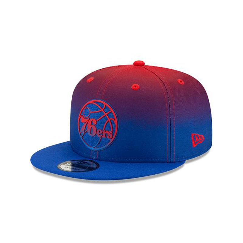 NBA Philadelphia 76ers Back Half 9Fifty Snapback (ONL9598) - Blue New Era Caps